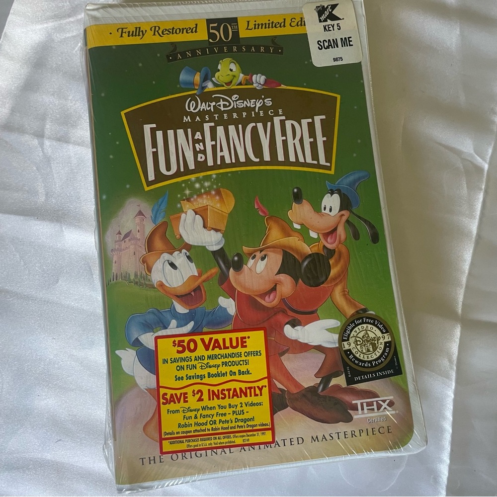 VTG Never opened Walt Disney's Fun and Fancy Free VHS # Classic #Disney #Family